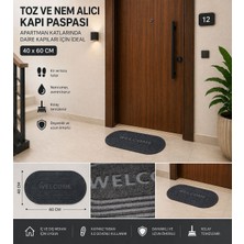 Dekoset Home Oval Gri Dış Kapı Paspası Welcome 40X60