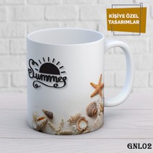 Birsence Kişiye Özel  Kupa | Isimli & Fotoğraflı Premium Hediye Bardak Deniz Kabuğu Temalı