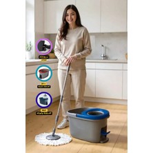 PremiumPort Pratik Pedallı Temizlik Seti, Kova, Mikrofiber Mop ve Kapakli Sünger
