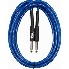 Cort CA525BL Mavi Gitar Kablo Gürültüsüz 5m (Noisless) Nude Cable Şeffaf