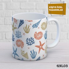 Birsence Kişiye Özel  Kupa | Isimli & Fotoğraflı Premium Hediye Bardak Deniz Kabuğu