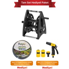 Claber 8921 40M Hortum Makarası + 15M Bahçe Hortumu + 3 Fonksiyonlu Sulama Tabancası, Tam Set