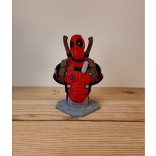 3DcraftTR Deadpool Karakter Figür 15 cm - Solmaz Canlı Renkler - Marvel Hayranları Için Özel Hediye Büst
