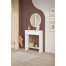 Feyza Design Şık Beyaz Aynalı Dresuar, 2 Kapaklı, Modern ve Kullanışlı Tasarım
