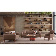Ak Sofa Stella Koltuk Takımı 3+3+1 Kahverengi