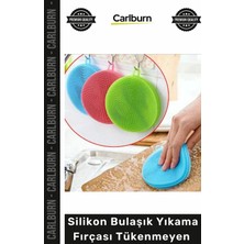 Carlburn Özel Üretim Mutfak Temizleme Süngeri Esnek Renkli Silikon Bulaşık Yıkama Fırçası Tükenmeyen 2 Adet