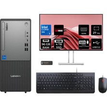 Lenovo Thinkcentre Neo 50T Gen 6 Intel Core Ultra 5 225 96GB 4tb SSD RX550/4GB 27" Fhd Monitör Fdos Masaüstü Bilgisayar & Per4 USB Bellek 13BD007UTRP980