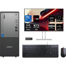 Lenovo Thinkcentre Neo 50T Gen 6 Intel Core Ultra 5 225 96GB 512GB SSD RX550/4GB 23.8" Fhd Monitör Fdos Masaüstü Bilgisayar & Per4 USB Bellek 13BD007UTRP677