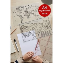 Pi Papers Türkiye & Dünya Haritası Masaüstü Yaz Sil Seti – Haftalık Planlayıcı - 3 Yaz Sil Beyaz Masaüstü
