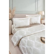 Bir Home Floransa Jakarlı Fransız Dantelli Modern Çift Kişilik Yatak Örtüsü Takımı 240X250CM