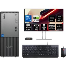 Lenovo Thinkcentre Neo 50T Gen 6 Intel Core Ultra 5 225 48GB 1tb SSD GT1030/4GB 23.8" Fhd Monitör W11P Masaüstü Bilgisayar & Per4 USB Bellek 13BD007UTRP770