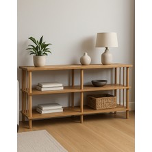 Feyza Design Modern Çok Amaçlı Ahşap Dekoratif Konsol ve Raflı Tasarım