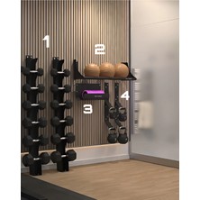 Rane Dambıl Kettlebell Yoga Roller Sağlık Topu Standı ile 100 Egzersiz İmkanı Sunan Siyah Tasarım