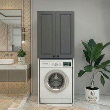 Kenz Life Kenzlife Membran Çamaşır-Kurutma-Bulaşık Makinesi Dolabı Mahidevran Gribyz Çerçeve 180*70*60 Mebran Kapak Mdf Gövde