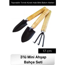 Svein #tırmık 3’lü Mini Ahşap Bahçe Seti Taşınabilir Tırmık Kürek Hobi Bitki Bakım Aletleri Kazma Kürek Saksı Toprak Eşeleme Kazı Ekme Edevatı Dayanıklı Sağlam Uzun Ömürlü Hafif Kolay Kullanım Düzenleme