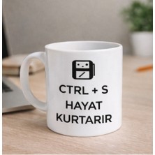 Ctls + S Hayat Kurtarır Baskılı Kupa – Seramik Kahve Bardağı