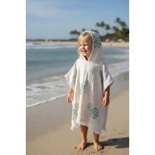 Trend Nexus %100 Pamuk Müslin Taş Baskı Çocuk Panço-Bornoz