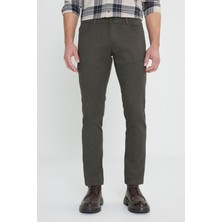 Altınyıldız Classics Erkek Haki Slim Fit Dar Kesim Pamuklu Esnek Pantolon