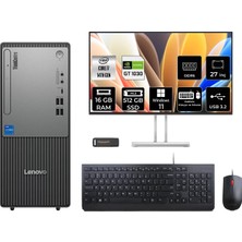Lenovo Thinkcentre Neo 50T Gen 5 i7 14700 16GB RAM 512GB SSD 27" FHD Win11 Pro 12UD001UTRP1061 Masaüstü Bilgisayar + Per4 USB
