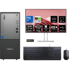 Lenovo Thinkcentre Neo 50T Gen 6 Intel Core Ultra 5 225 32GB 2tb SSD GT1030/4GB 27" Fhd Monitör W11P Masaüstü Bilgisayar & Per4 USB Bellek 13BD007UTRP1067