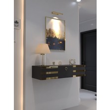 Feyza Design Parlak Antrasit Gold Karnaval Dresuvar, Şık ve Göz Kamaştırıcı Tasarım