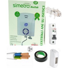 Feyza Design Mutfak Tipi Şofben 9 mt Kablolu Tam Set (Montaj Hariç)