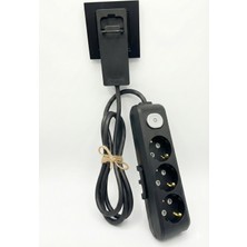 Gündüz Elektromarket Ultra Ince Fişli Uzatma Kablosu 3’lü Anahtarlı (1,5m)Dar Alanlar Için Şık ve Pratik Çözüm!