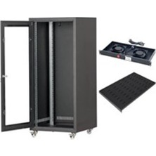 Setrack 19'' 32U 600X600 Tekerlekli Rack Kabinet+Fan+Sabit Raf