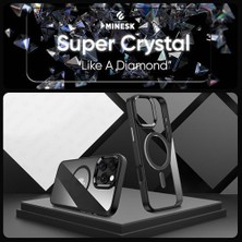 Mi-Ça Home 16 Pro Max Için Super-Crystal ile Uyumlu Kılıf Arkası Kristal Berraklığında Cam Görünüm Kenarları Darbe Emici Silikon Hybrid Kılıf (Titanyum Gri, 16 Pro Max)