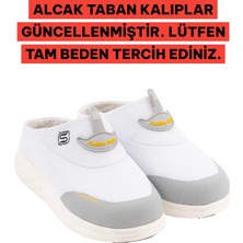 Sandal Spor Kadın Ince Taban Ortopedik File Sabo Doktor Hemşire Hastane Aşçı Terliği SS001-0258 Beyaz
