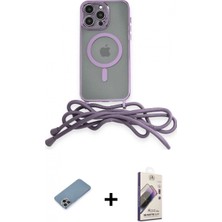 İlk El Grup Ieg™ iPhone 13 Pro Max Kılıf Eksen Özel Seri - Siyah Bilvis 3D Mat Cam Ekran Koruyucu + Gökkuşağı Shine Kamera Lens Koruma Cam