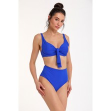 Argento Kadın Sax Rengi Yüksek Fiyong Detylı Bel Telli Kaplı Bikini Takımı