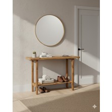 Feyza Design Doğal Çam Ahşap Modern Giriş ve Salon Masası, Dekoratif Konsol