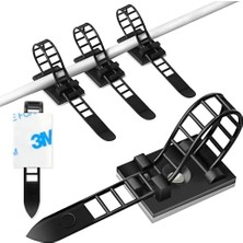 Mi-Ça Home Kablo Bağı ve Kablo Klipsleri, Yapışkan Tutuculu (50, Siyah)