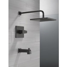 Mi-Ça Home Musluk Modern Raincan Kare Tek Işlevli Küvet ve Duş Kiti Siyah, Küvet Bataryası Seti, Yağmur Duş Başlığı Siyah, Duş Kiti, Mat Siyah T14468-BL-PP (Vana Dahil Değildir)