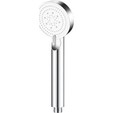 Mi-Ça Home Plastik Duş Başlığı Gümüş Renk, Beyaz, Orta Boy, Kademeli, 1ADET