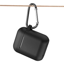 Mi-Ça Home Airpods 1/2. Nesil ile Uyumlu Ince ve Hafif Silikon Kılıf, Yumuşak Esnek Tasarım, Anahtarlıklı, Kablolu ve Kablosuz Şarj Uyumlu, Günlük Kullanım Aksesuarı – Siyan (A1523 A1722 A1602 A2031 A2032)