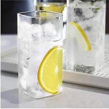 Mi-Ça Home Orret Home 2 Adet Dikdörtgen Isıya Dayanıklı Borosilikat Trend Meşrubat Bardağı 350 ml Kare Bardak,termisil Kare Soğuk Kahve Bardağı,dikdörtgen Sunum Bardağı (2)