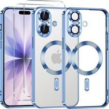 Mi-Ça Home 17 Şeffaf Manyetik Kılıf (Magsafe Uyumlu) + 2 Temperli Cam – Anti-Sarı, Darbeye Dayanıklı (Sierra Mavi)