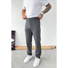 HAFKA Koyu Gri Basic Regular Kumaş Pantolon
