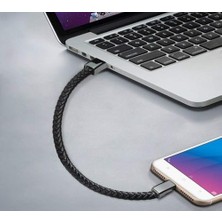 Mi-Ça Home Type C To Lightning Bileklik Şarj Kablosu 20W Pd Hızlı Şarj 225MM Kısa Taşınabilir Powerbank Uyumlu Örgü Deri Tasarım Smart Chip Korumalı Kompakt Seyahat Tipi Te-Dos | UC2110TC-IP