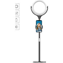 Mi-Ça Home Ring Light Youtuber Tictok Makyaj Işıklı Telefon Tutucu F-537 30CM-70CM Siyah