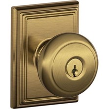 Mi-Ça Home F51A ve 609 Add Anahtarlı Giriş Kilidi ile Andover Topuz, Antik Pirinç