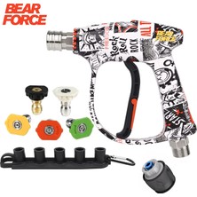 Robeve Bear Force Pop-Art Tasarım Araç Yıkama Tabancası 5li Nozzle Set ve Kemer Klipsli Ile Birlikte Profesyonel Pop-Art Tasarım Oto Yıkama Tabancası