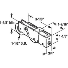 Mi-Ça Home D 1984 1-1/2 Inç Çelik Bilyalı Rulman Kayar Kapı Tandem Makaralı Komplesi (Tek Paket)