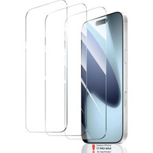 Mi-Ça Home - 3 Adet 17 Pro Max ile Uyumlu Hd+ 0,26MM 9h Temperli Cam Ekran Koruyucu