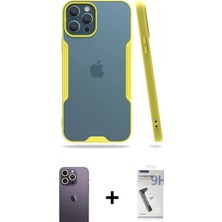 İlk El Grup Ieg™ iPhone 12 Pro Max Kılıf Atlas Asil Serisi - Şeffaf Uv Polymer Nano Ekran Koruyucu + Beyaz Neon Fosforlu Kamera Lens