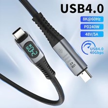Mi-Ça Home Bix BXCC244 Usb4 Thunderbolt 4/3 Uyumlu Pd 240W 40GBPS 8k 60Hz Ultra Hd Dijital Ekran Göstergeli Şarj, Data ve Görüntü Kablosu 1 Metre