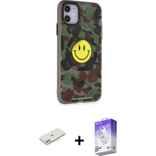 Marsilyan™- iPhone 11 Kılıf Nova Doku Koleksiyonu - Siyah Bilvis 5in1 3D Magic Cam Ekran Koruyucu + Pembe Renkli Kamera Lens Koruma Cam