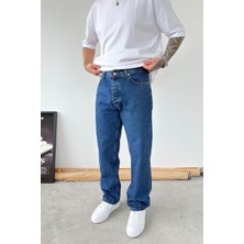 HAFKA Mavi Basic Baggy Pantolon